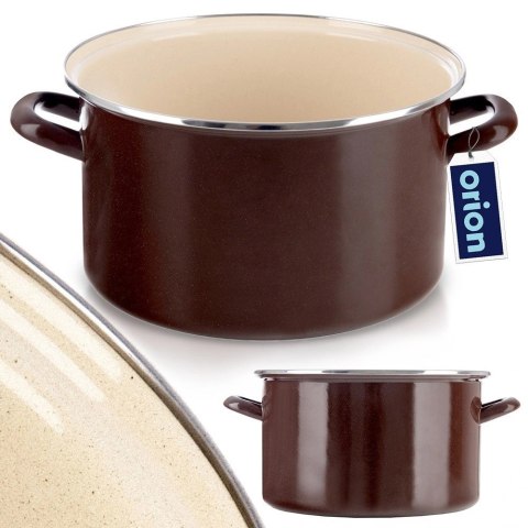 Grupa Orion Sp. z o.o. Garnek Emaliowany 10 L ORION BROWN Retro Duży 30 cm Indukcja Zmywarka