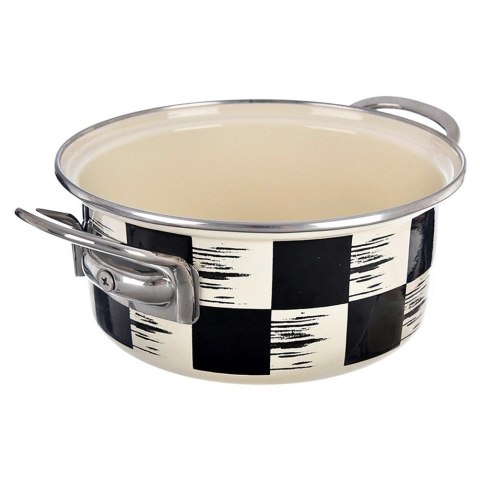 Grupa Orion Sp. z o.o. Garnek Emaliowany 1,5 L ORION SZACHOWNICA 18 cm Indukcja Zmywarka