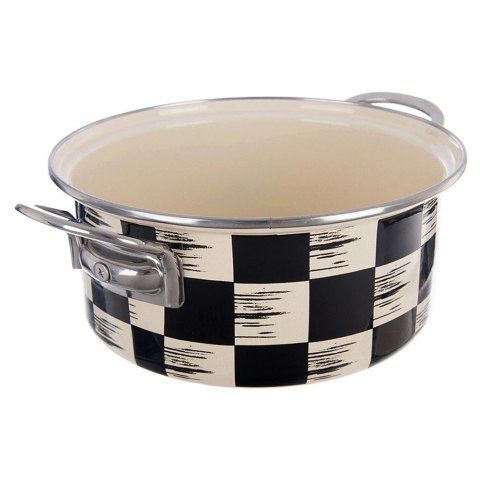 Grupa Orion Sp. z o.o. Garnek Emaliowany 2,2 L ORION SZACHOWNICA 20 cm Indukcja Zmywarka