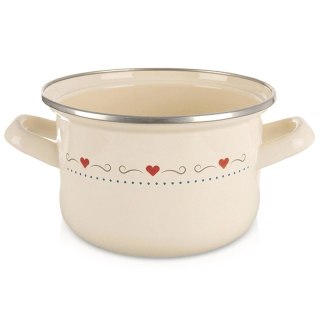 Grupa Orion Sp. z o.o. Garnek Emaliowany 1,4 L ORION TONCA Kremowy 16 cm Indukcja Zmywarka