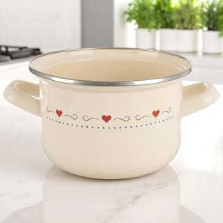 Grupa Orion Sp. z o.o. Garnek Emaliowany 1,4 L ORION TONCA Kremowy 16 cm Indukcja Zmywarka