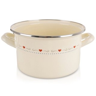 Grupa Orion Sp. z o.o. Garnek Emaliowany 4 L ORION TONCA Kremowy 22 cm Indukcja Zmywarka