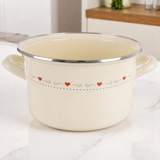 Grupa Orion Sp. z o.o. Garnek Emaliowany 4 L ORION TONCA Kremowy 22 cm Indukcja Zmywarka