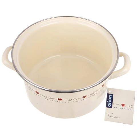 Grupa Orion Sp. z o.o. Garnek Emaliowany 4 L ORION TONCA Kremowy 22 cm Indukcja Zmywarka