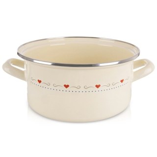 Grupa Orion Sp. z o.o. Garnek Emaliowany 4 L ORION TONCA Kremowy 24 cm Indukcja Zmywarka