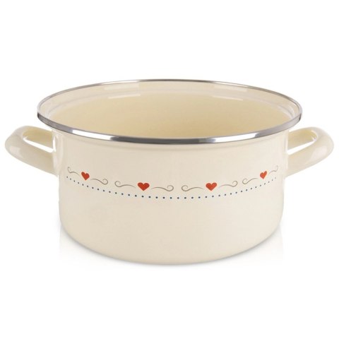 Grupa Orion Sp. z o.o. Garnek Emaliowany 4 L ORION TONCA Kremowy 24 cm Indukcja Zmywarka