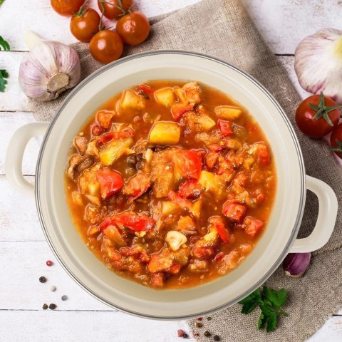 Grupa Orion Sp. z o.o. Garnek Emaliowany 4 L ORION TONCA Kremowy 24 cm Indukcja Zmywarka