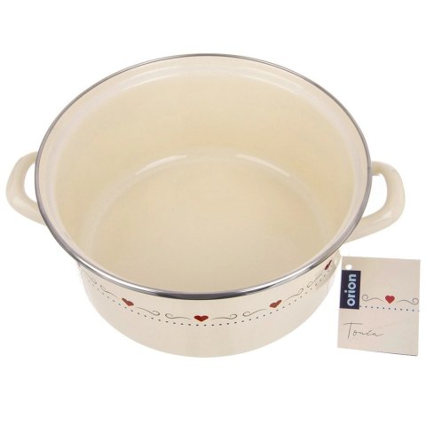 Grupa Orion Sp. z o.o. Garnek Emaliowany 4 L ORION TONCA Kremowy 24 cm Indukcja Zmywarka