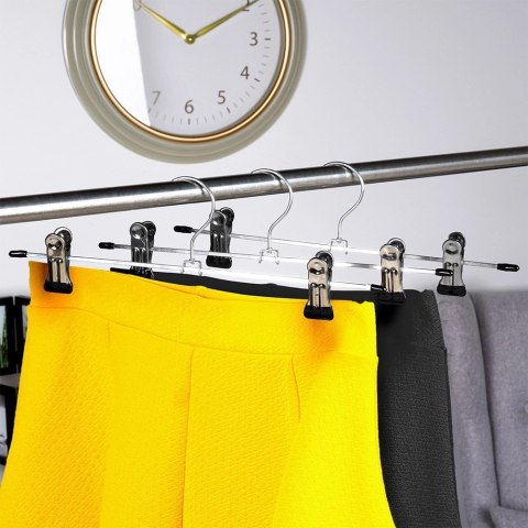 AM/63 Wieszak na Spodnie z Klipsami 3 szt. STORAGE SOLUTIONS Metalowy 29,5 cm