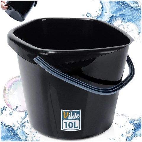 Grupa Orion Sp. z o.o. Wiadro Gospodarcze Plastikowe Czarne 10 L VILDE Wygodna Wylewka