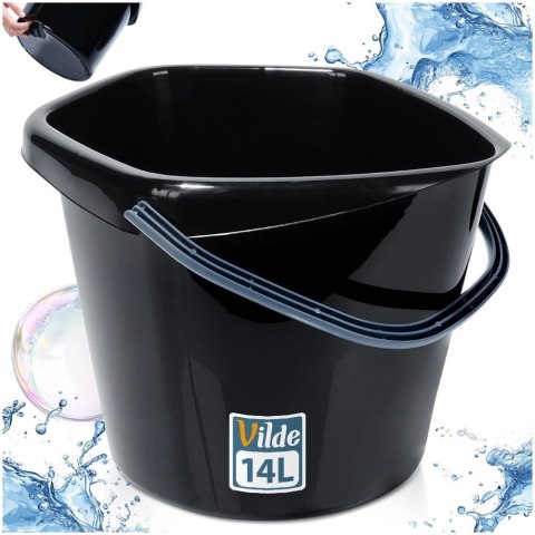 Grupa Orion Sp. z o.o. Wiadro Gospodarcze Plastikowe Czarne 14 L VILDE Poręczny Uchwyt