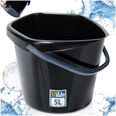 Grupa Orion Sp. z o.o. Wiadro Gospodarcze Plastikowe Czarne 5 L VILDE Wygodna Wylewka