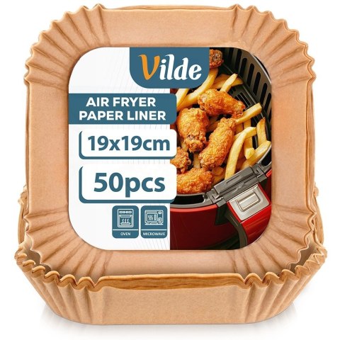 Grupa Orion Sp. z o.o. Wkład do Frytkownicy Air Fryer 50 szt. VILDE Papier Kwadratowy 19 x 19 cm