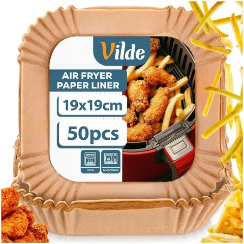 Grupa Orion Sp. z o.o. Wkład do Frytkownicy Air Fryer 50 szt. VILDE Papier Kwadratowy 19 x 19 cm