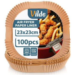 Grupa Orion Sp. z o.o. Wkład do Frytkownicy Air Fryer 100 szt. VILDE Papier Kwadratowy 23 x 23 cm