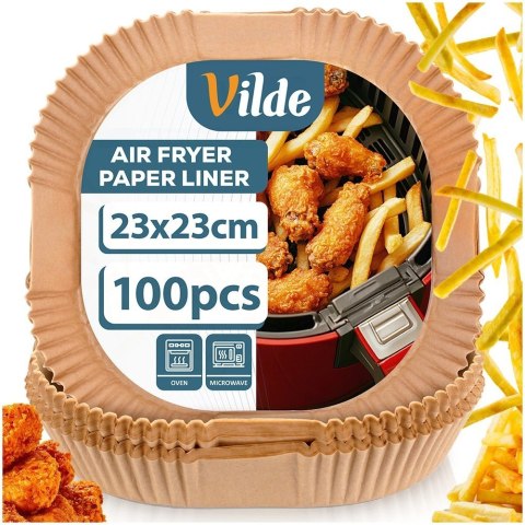 Grupa Orion Sp. z o.o. Wkład do Frytkownicy Air Fryer 100 szt. VILDE Papier Kwadratowy 23 x 23 cm