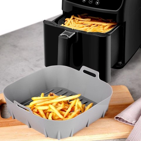 Grupa Orion Sp. z o.o. Wkład do Frytkownicy Air Fryer VILDE Silikon Szary Kwadrat 22 x 22 cm