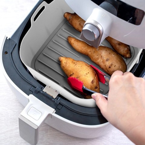 Grupa Orion Sp. z o.o. Wkład do Frytkownicy Air Fryer VILDE Silikon Szary Kwadrat 22 x 22 cm