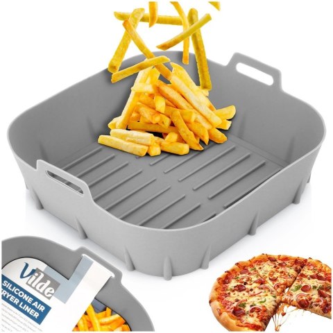 Grupa Orion Sp. z o.o. Wkład do Frytkownicy Air Fryer VILDE Silikon Szary Kwadrat 22 x 22 cm