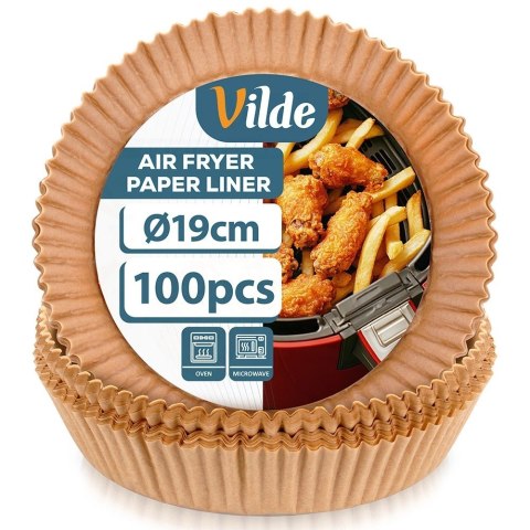 Grupa Orion Sp. z o.o. Wkład do Frytkownicy Air Fryer 100 szt. VILDE Pergaminowy Okrągły 19 cm