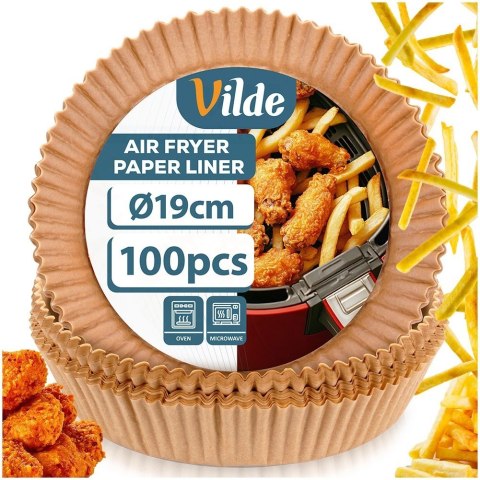 Grupa Orion Sp. z o.o. Wkład do Frytkownicy Air Fryer 100 szt. VILDE Pergaminowy Okrągły 19 cm