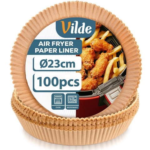 Grupa Orion Sp. z o.o. Wkład do Frytkownicy Air Fryer 100 szt. VILDE Pergaminowy Okrągły 23 cm