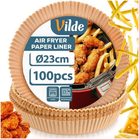 Grupa Orion Sp. z o.o. Wkład do Frytkownicy Air Fryer 100 szt. VILDE Pergaminowy Okrągły 23 cm