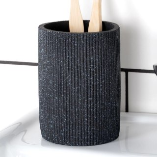 EDCO Eindhoven BV Kubek Łazienkowy Ceramiczny Czarny 7,5 x 10,5 cm ALPINA Ryflowany