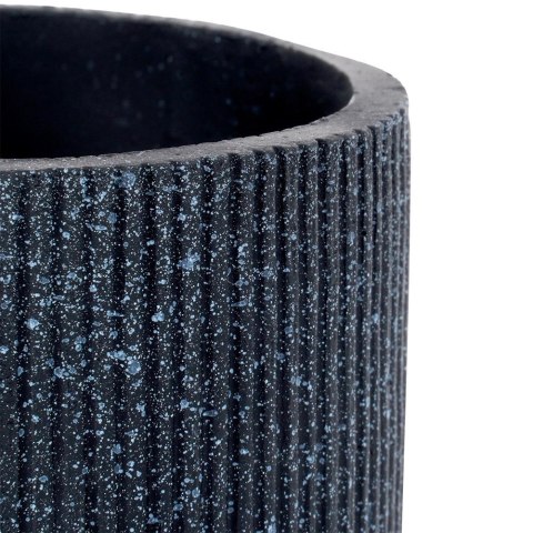 EDCO Eindhoven BV Kubek Łazienkowy Ceramiczny Czarny 7,5 x 10,5 cm ALPINA Ryflowany