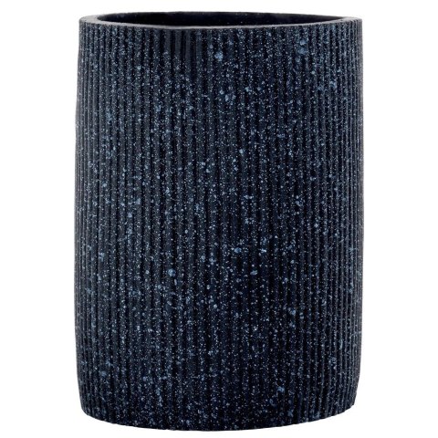 EDCO Eindhoven BV Kubek Łazienkowy Ceramiczny Czarny 7,5 x 10,5 cm ALPINA Ryflowany