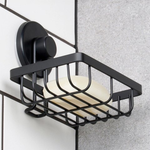 AM/63 Półka Pod Prysznic Metalowa Mała Czarna na Przyssawkę 135 cm BS