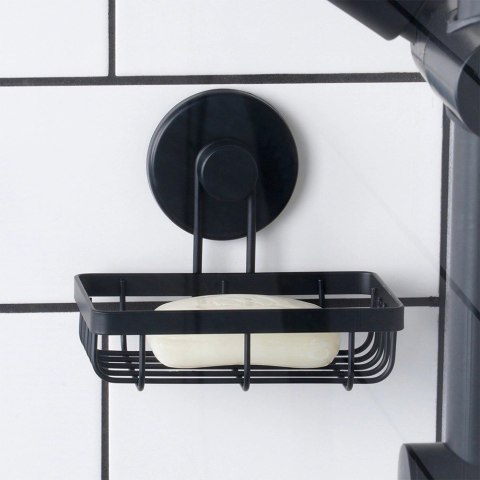 AM/63 Półka Pod Prysznic Metalowa Mała Czarna na Przyssawkę 135 cm BS