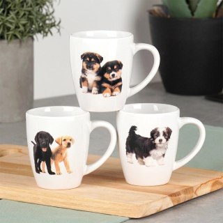 Grupa Orion Sp. z o.o. Kubki Ceramiczne Psy 220 ml 3 Szt. ORION do Zmywarki i Mikrofali