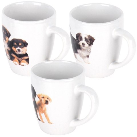 Grupa Orion Sp. z o.o. Kubki Ceramiczne Psy 220 ml 3 Szt. ORION do Zmywarki i Mikrofali