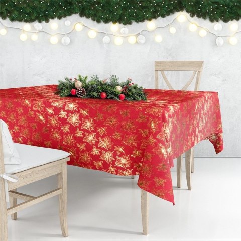 Grupa Orion Sp. z o.o. Obrus Świąteczny Plamoodporny 220 x 150 cm Czerwony EXCELLENT HOUSEWARE
