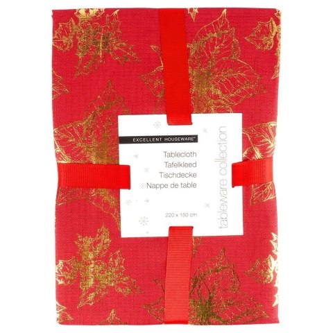 Grupa Orion Sp. z o.o. Obrus Świąteczny Plamoodporny 220 x 150 cm Czerwony EXCELLENT HOUSEWARE