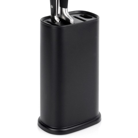 Grupa Orion Sp. z o.o. Stojak na Noże Czarny z Przegródkami 21 cm Antypoślizgowy EH