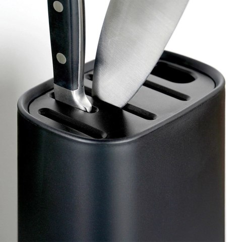 Grupa Orion Sp. z o.o. Stojak na Noże Czarny z Przegródkami 21 cm Antypoślizgowy EH