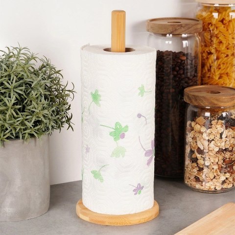 Grupa Orion Sp. z o.o. Stojak na Ręcznik Papierowy Bambusowy Kuchenny Wolnostojący 29,5 cm EH