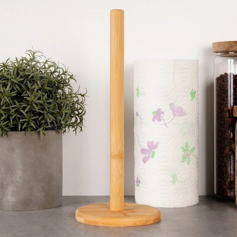 Grupa Orion Sp. z o.o. Stojak na Ręcznik Papierowy Bambusowy Kuchenny Wolnostojący 29,5 cm EH
