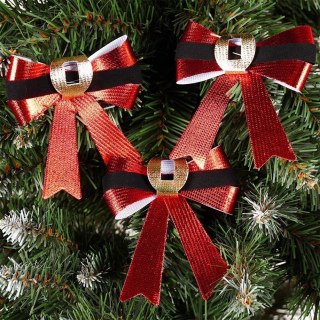 Grupa Orion Sp. z o.o. Kokarda Dekoracyjna Świąteczna HSD 3 szt. 10 x 10 cm Czerwona Połysk