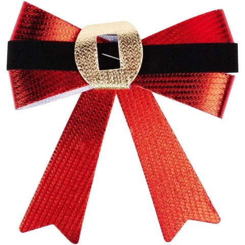 Grupa Orion Sp. z o.o. Kokarda Dekoracyjna Świąteczna HSD 3 szt. 10 x 10 cm Czerwona Połysk