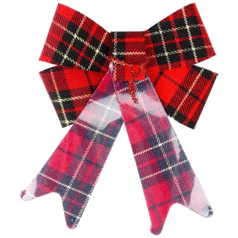 Grupa Orion Sp. z o.o. Kokarda Dekoracyjna Świąteczna HSD 2 szt. Kratka 13 x 17 cm do Ozdoby