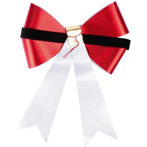 Grupa Orion Sp. z o.o. Kokarda Dekoracyjna Świąteczna HSD Duża 22 x 28 cm Czerwona Choinka