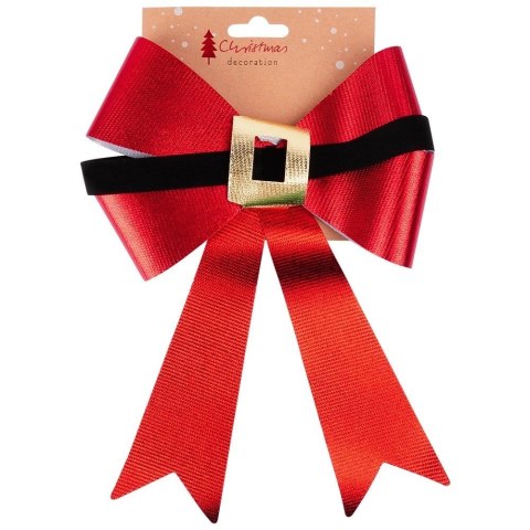 Grupa Orion Sp. z o.o. Kokarda Dekoracyjna Świąteczna HSD Duża 22 x 28 cm Czerwona Choinka