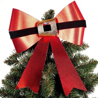 Grupa Orion Sp. z o.o. Kokarda Dekoracyjna Świąteczna HSD Duża 31 x 37 cm Czerwona na Choinkę