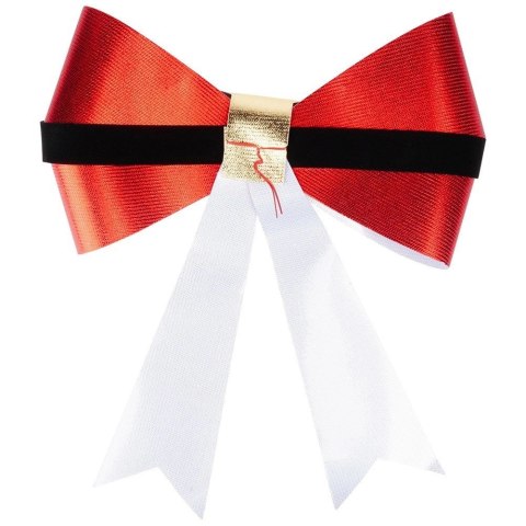 Grupa Orion Sp. z o.o. Kokarda Dekoracyjna Świąteczna HSD Duża 31 x 37 cm Czerwona na Choinkę