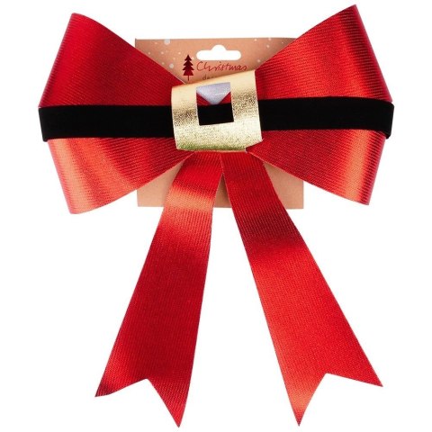 Grupa Orion Sp. z o.o. Kokarda Dekoracyjna Świąteczna HSD Duża 31 x 37 cm Czerwona na Choinkę