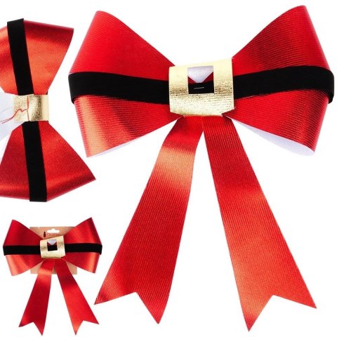 Grupa Orion Sp. z o.o. Kokarda Dekoracyjna Świąteczna HSD Duża 31 x 37 cm Czerwona na Choinkę