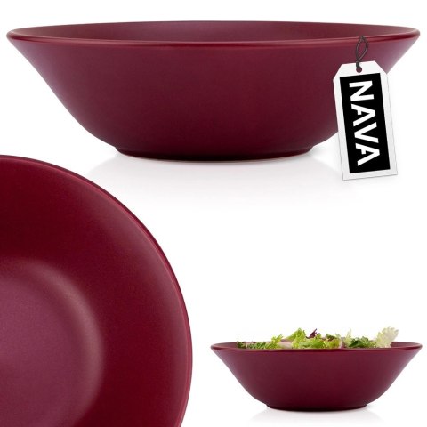 NAVA Miska sałatkowa ceramiczna bordowa SOHO 23,5 cm, 1,1 l